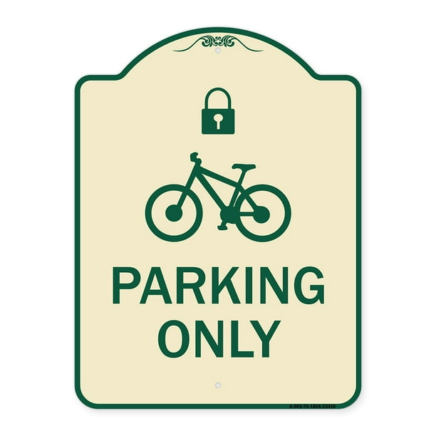 SignMission Designer Series Sign Bicycle Parking Only with Cycle and Lock Symbol | Black & Gold 18 X 24 Heavy-Gauge Aluminum Architectural Sign | Protect Your Business | Made in The USA SignMission Designer Series Sign Bicycle Parking Only with Cycle and Lock Symbol | Black & Gold 18 X 24 Heavy-Gauge Aluminum Architectural Sign | Protect Your Business | Made in The USA